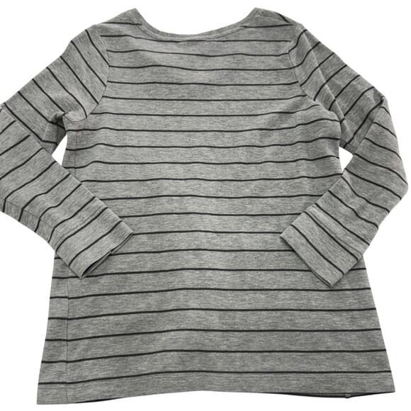 J.Jill Top Womens Small Grey Striped Textured Patch Pocket Knit Tunic Cotton - Picture 5 of 11
